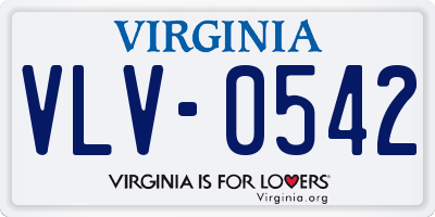 VA license plate VLV0542