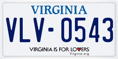 VA license plate VLV0543