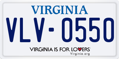 VA license plate VLV0550