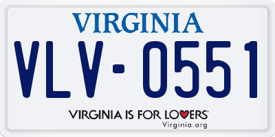 VA license plate VLV0551