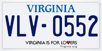 VA license plate VLV0552