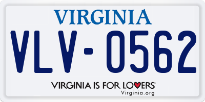 VA license plate VLV0562