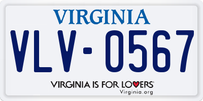 VA license plate VLV0567