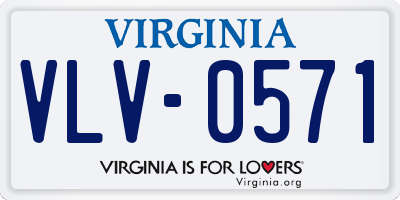 VA license plate VLV0571