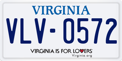 VA license plate VLV0572