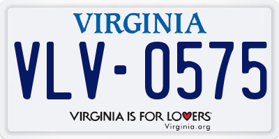 VA license plate VLV0575