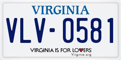 VA license plate VLV0581