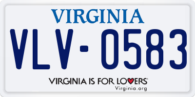 VA license plate VLV0583