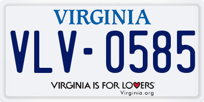 VA license plate VLV0585