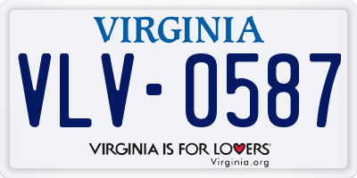 VA license plate VLV0587
