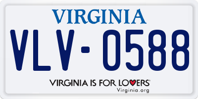 VA license plate VLV0588