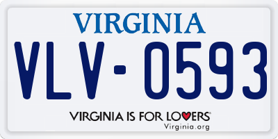 VA license plate VLV0593