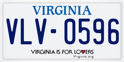 VA license plate VLV0596