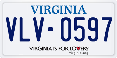 VA license plate VLV0597