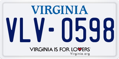 VA license plate VLV0598