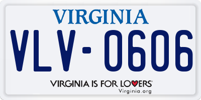 VA license plate VLV0606