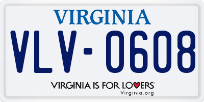 VA license plate VLV0608