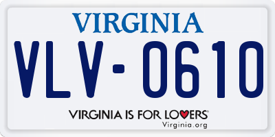 VA license plate VLV0610