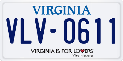 VA license plate VLV0611