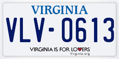 VA license plate VLV0613
