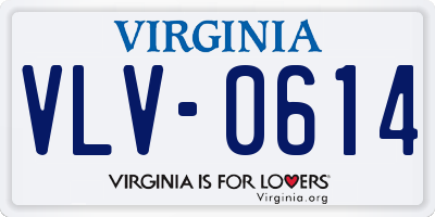 VA license plate VLV0614