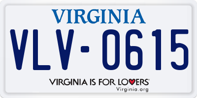 VA license plate VLV0615