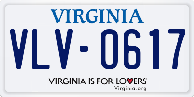 VA license plate VLV0617