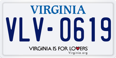 VA license plate VLV0619