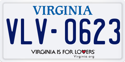 VA license plate VLV0623