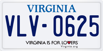VA license plate VLV0625