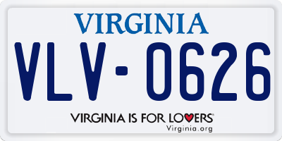VA license plate VLV0626