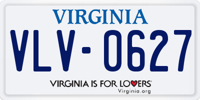 VA license plate VLV0627
