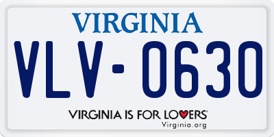 VA license plate VLV0630