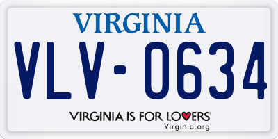 VA license plate VLV0634