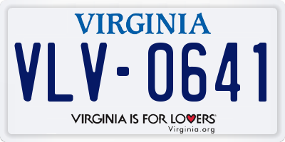 VA license plate VLV0641