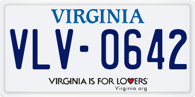 VA license plate VLV0642