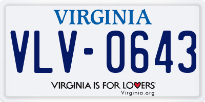 VA license plate VLV0643