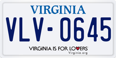 VA license plate VLV0645