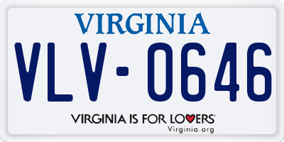 VA license plate VLV0646
