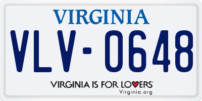 VA license plate VLV0648