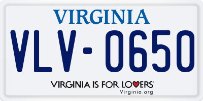 VA license plate VLV0650