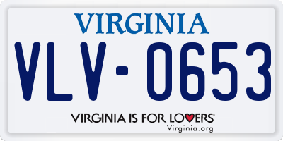 VA license plate VLV0653