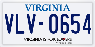 VA license plate VLV0654