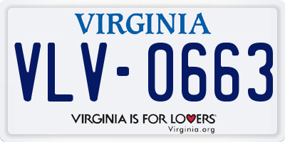 VA license plate VLV0663