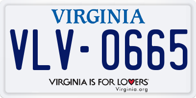 VA license plate VLV0665