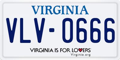 VA license plate VLV0666