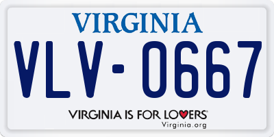 VA license plate VLV0667