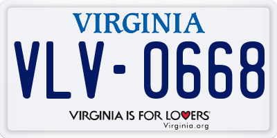 VA license plate VLV0668
