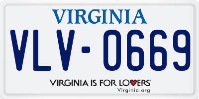VA license plate VLV0669