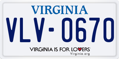 VA license plate VLV0670